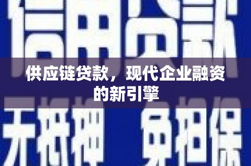 旬阳供应链贷款，现代企业融资的新引擎