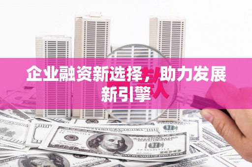 旬阳企业融资新选择，助力发展新引擎