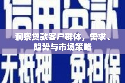 旬阳洞察贷款客户群体，需求、趋势与市场策略
