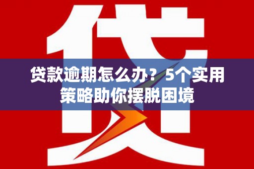 旬阳贷款逾期怎么办？5个实用策略助你摆脱困境