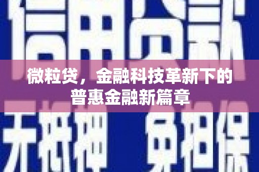 旬阳微粒贷，金融科技革新下的普惠金融新篇章