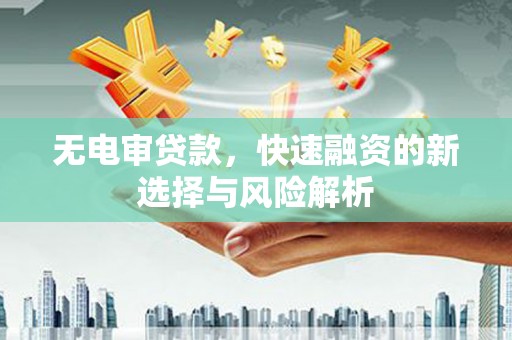 旬阳无电审贷款，快速融资的新选择与风险解析