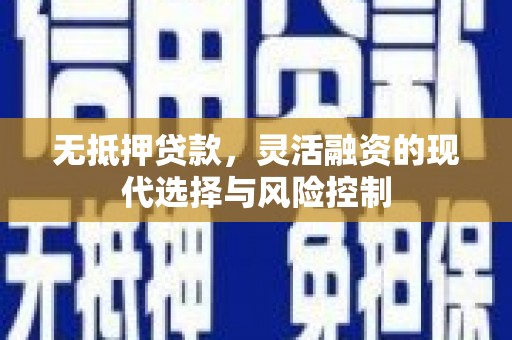 旬阳无抵押贷款，灵活融资的现代选择与风险控制