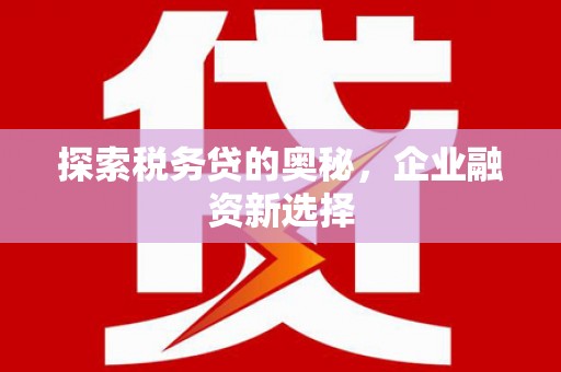 旬阳探索税务贷的奥秘，企业融资新选择