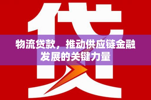 旬阳物流贷款，推动供应链金融发展的关键力量