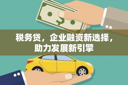 旬阳税务贷，企业融资新选择，助力发展新引擎