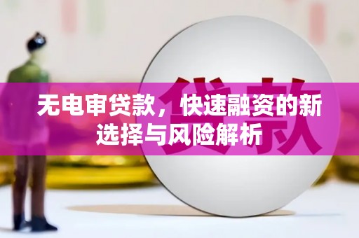 旬阳无电审贷款，快速融资的新选择与风险解析