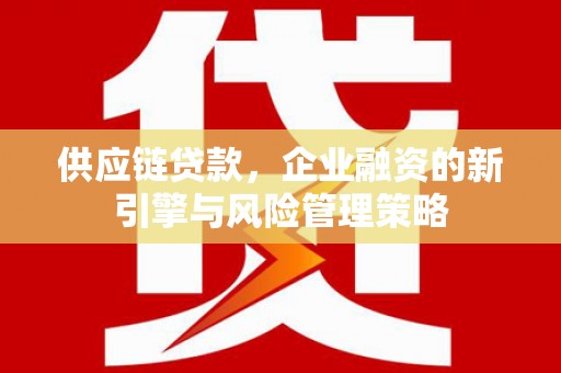 旬阳供应链贷款，企业融资的新引擎与风险管理策略
