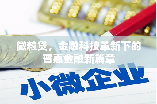 旬阳微粒贷，金融科技革新下的普惠金融新篇章