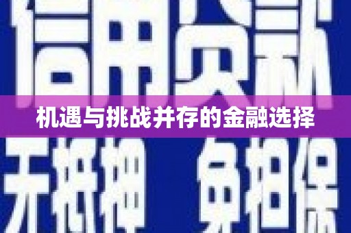 旬阳机遇与挑战并存的金融选择